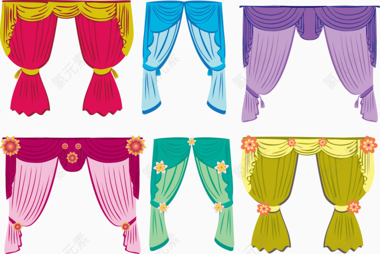 窗帘集合矢量