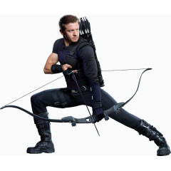 拉弓的黑衣男子现代