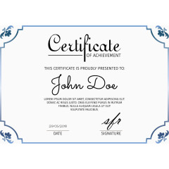 蓝色花纹资格证