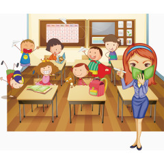 学校讲课矢量课程素材