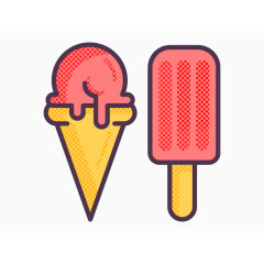 彩绘冰激淋素材