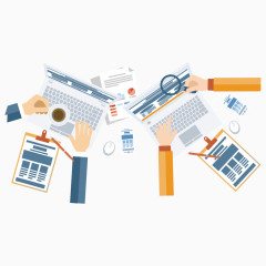 矢量扁平化电脑和手