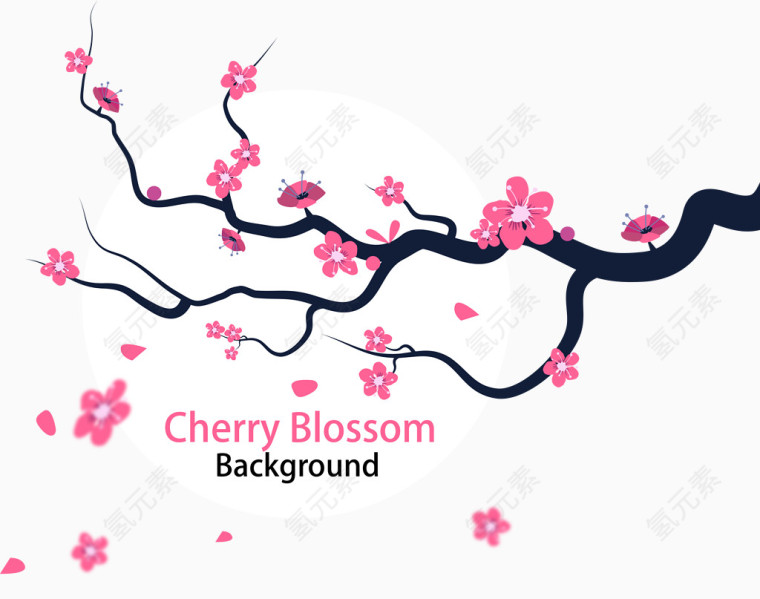 矢量樱花树