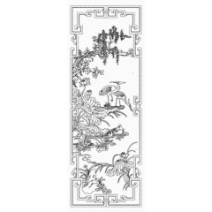 黑白风景屏风底图