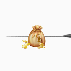 钱袋 金黄色  装饰图案