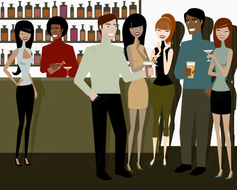 矢量酒吧聚会