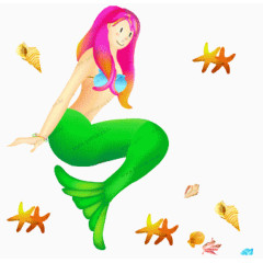 绿色尾巴的美人鱼