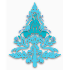 蓝色圣诞树图案矢量图