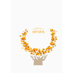 秋天落叶装饰矢量图