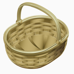 手绘竹篮矢量素材