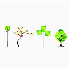 可爱风格简洁小树素材