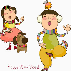 矢量玩耍的卡通儿童