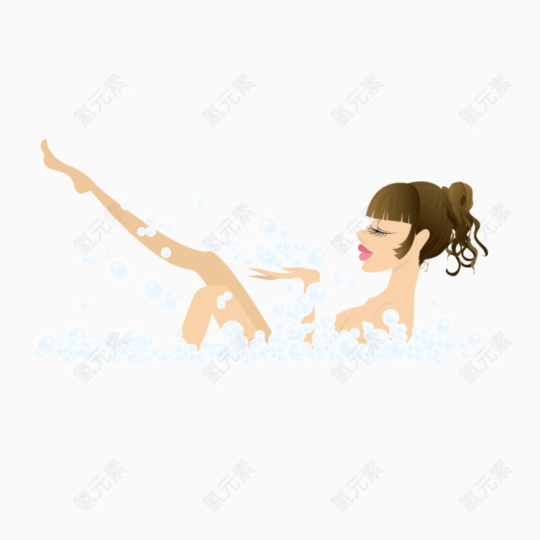 洗澡的女性