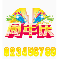 周年庆立体字艺术字素材