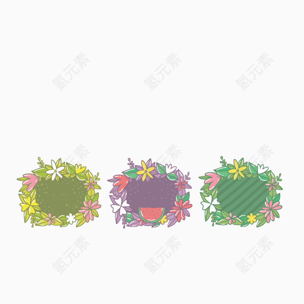 手绘花朵文字底板