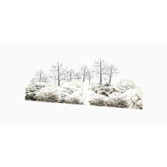 冬天雪地树木结余素材