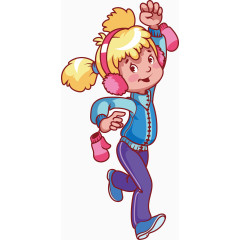 欢乐的小女孩矢量