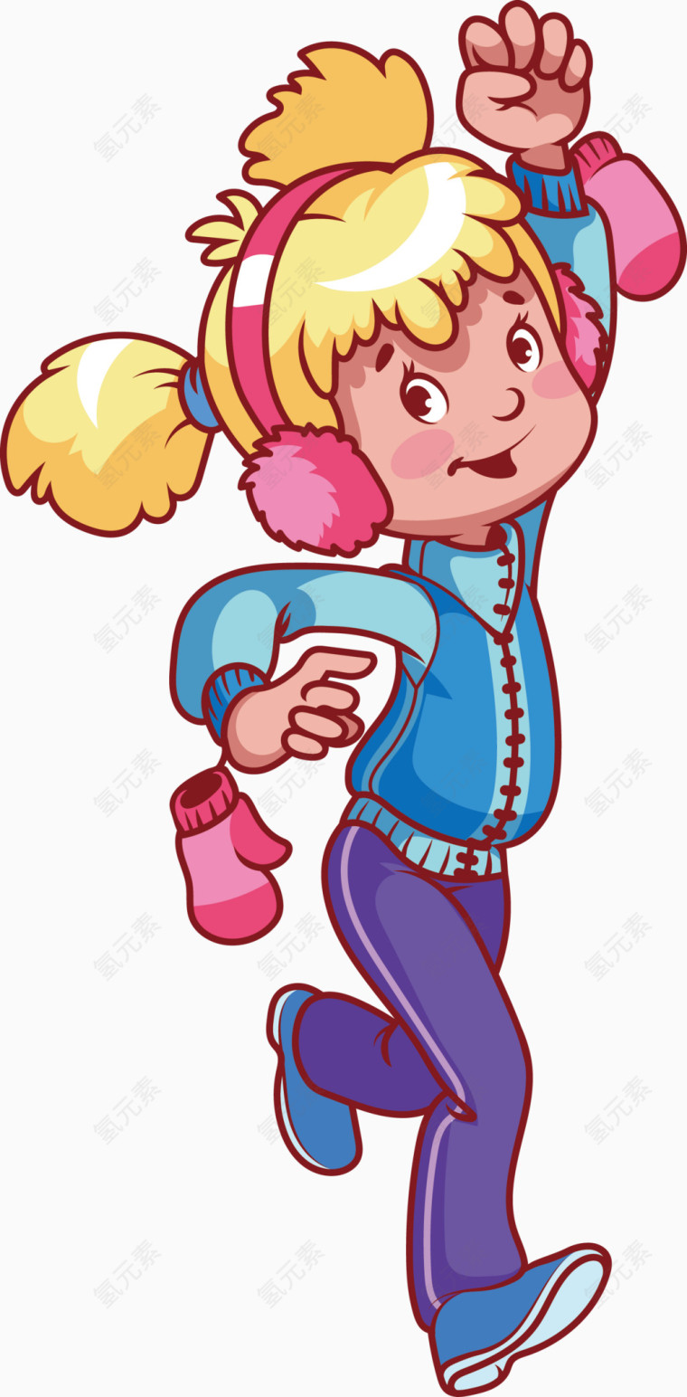 欢乐的小女孩矢量