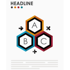 矢量PPT字母图表