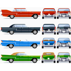 复古汽车设计矢量素材