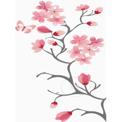 卡通手绘粉色樱花