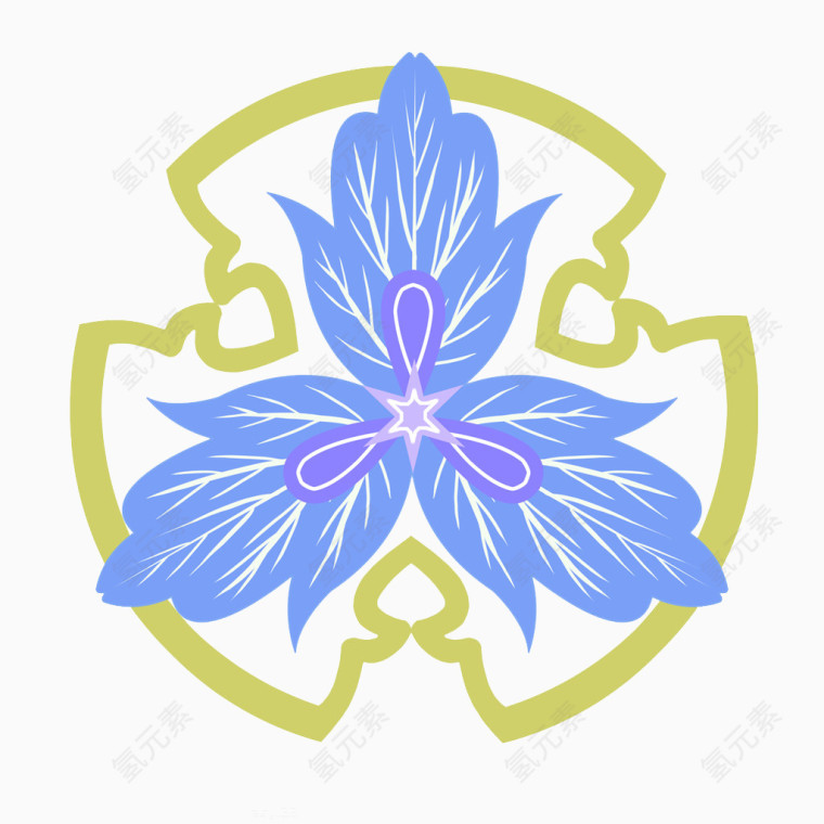 蓝色花纹图案