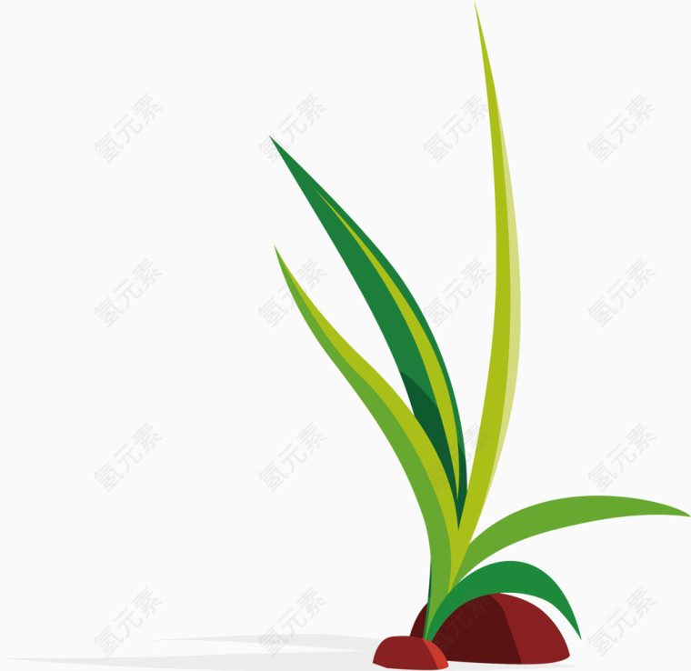 绿色小草矢量图