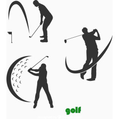 3款高尔夫球手剪影