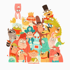 卡通人物大合影