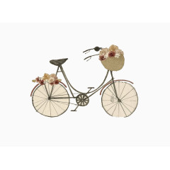 装着花的自行车