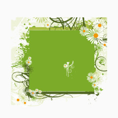 绿色 花纹 文案背景元素 春天 小清新