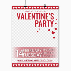 情人节聚会矢量海报