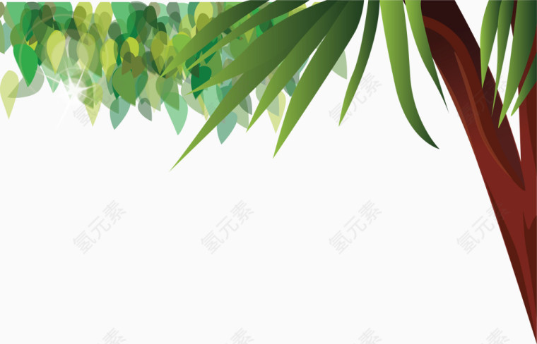一棵绿树矢量图