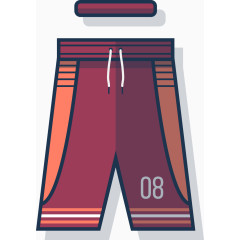 矢量扁平化篮球裤