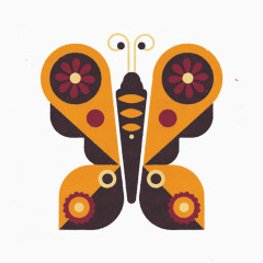 手绘复古蝴蝶图案