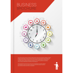 矢量红色画册封面模板