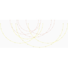 悬挂线条彩灯矢量图