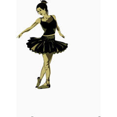 矢量手绘芭蕾舞者