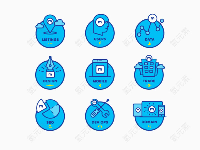 扁平化网页设计图标