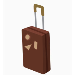 褐色的卡通旅行拉杆箱