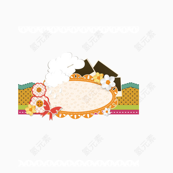 海报banner背景 卡通元素 花纹  扁平化