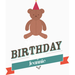 矢量卡通小熊生日