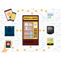 自动贩卖机里的小吃和饮料