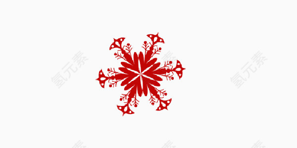 圣诞节喜庆红色雪花装饰