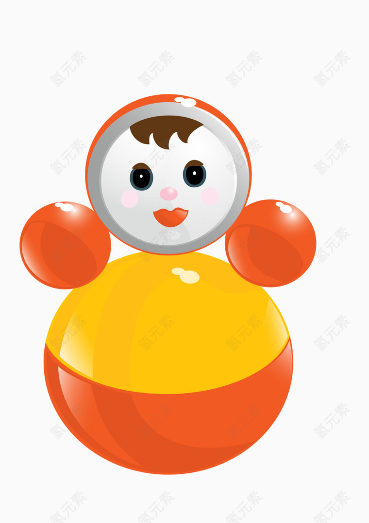 可爱玩具小人矢量图