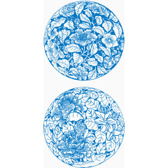 青花瓷花纹矢量素材