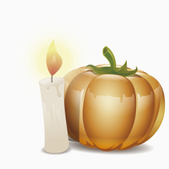 矢量蜡烛南瓜