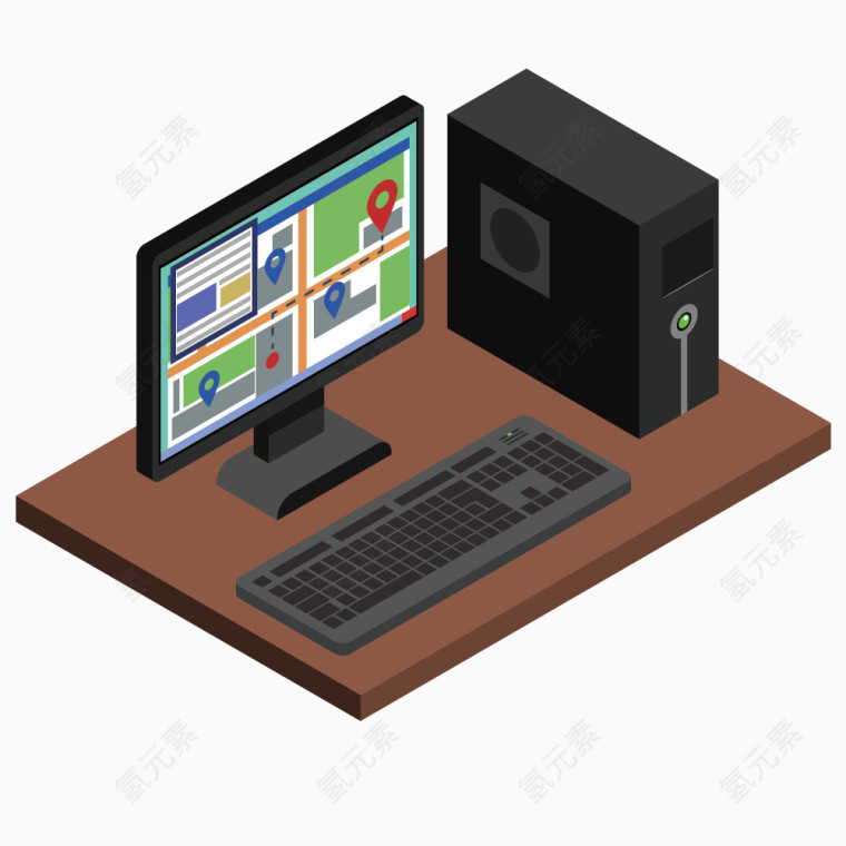 矢量电脑计算机模型