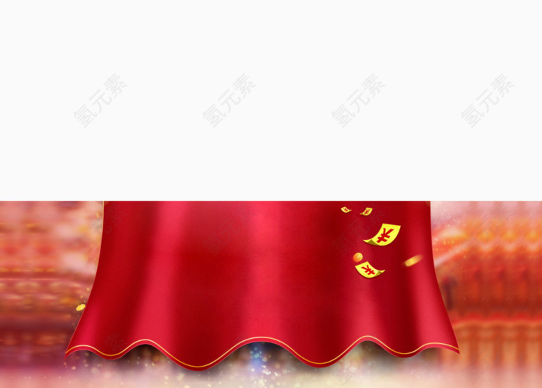 漂浮的红彩带