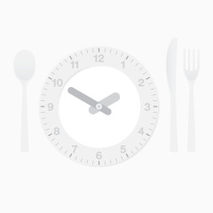 矢量元素时钟矢量餐桌旁设置